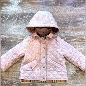 Toddler Girls Burberry Quilted Jacket in size 18 months